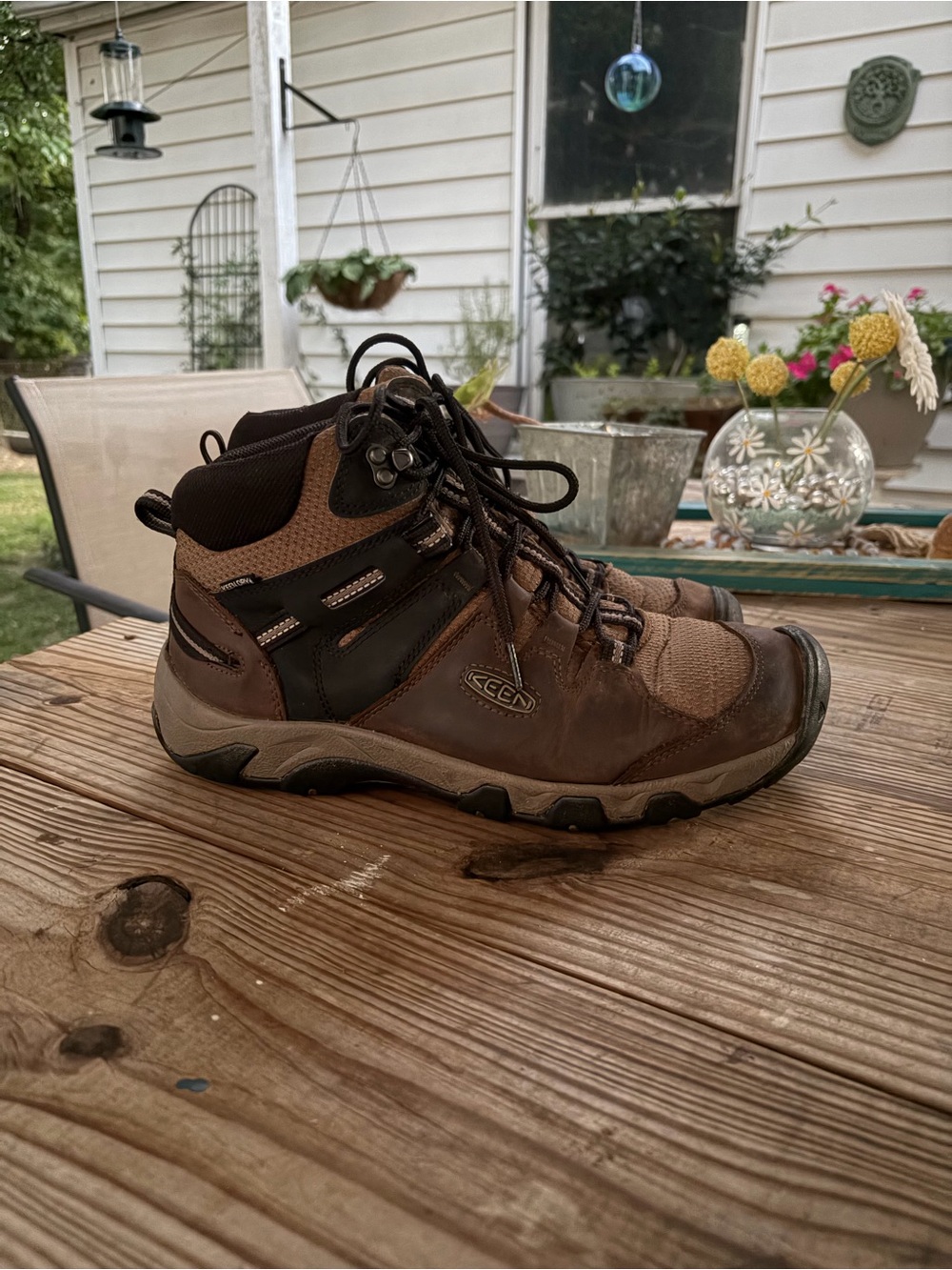 KEEN Men’s Waterproof Leather Hiking Boots KEEN.DRY Brown Mid Ankle